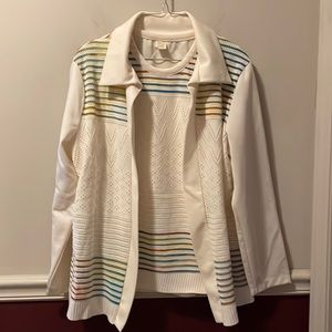 Multicolor Skirt Suit with Blazer and Sleeveless Shirt